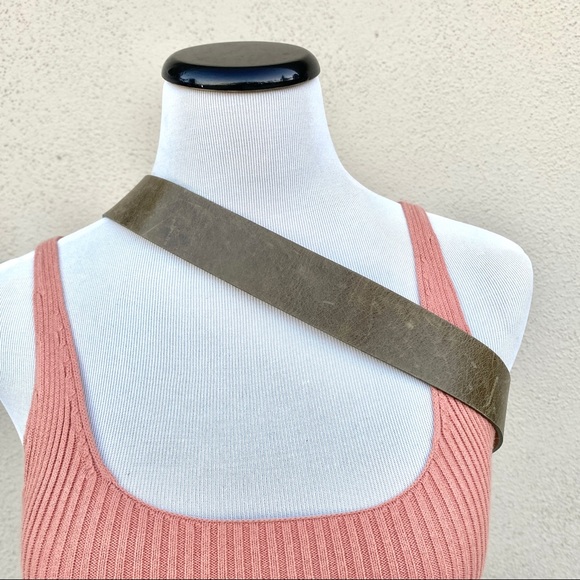 STREETS AHEAD leather belt unique green silver Love Buckle embossed hip waist L - Picture 13 of 14